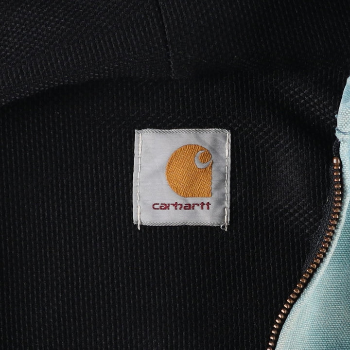 Carhartt Active Jacket Duck Full Zip Hoodie Men's XL unclear turquoise blue Vintage Second Hand