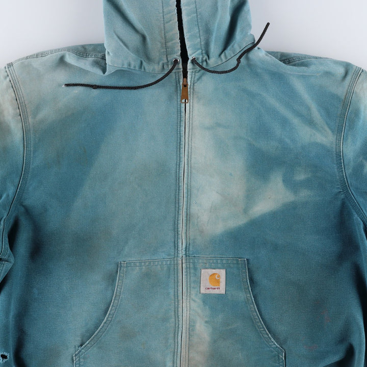 Carhartt Active Jacket Duck Full Zip Hoodie Men's XL unclear turquoise blue Vintage Second Hand