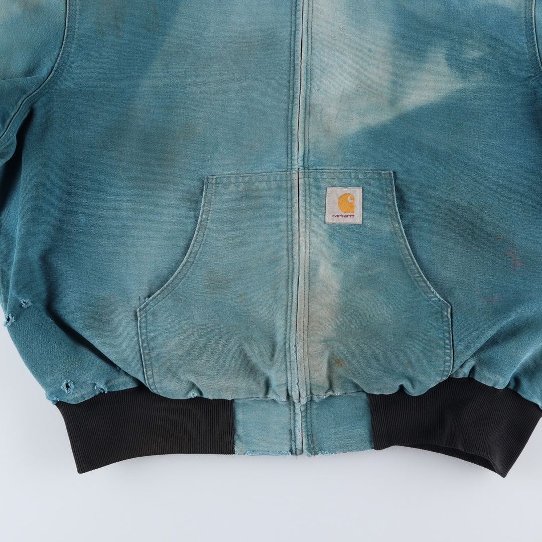 Carhartt Active Jacket Duck Full Zip Hoodie Men's XL unclear turquoise blue Vintage Second Hand