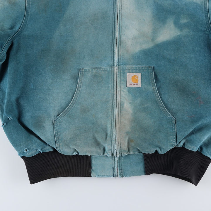 Carhartt Active Jacket Duck Full Zip Hoodie Men's XL unclear turquoise blue Vintage Second Hand