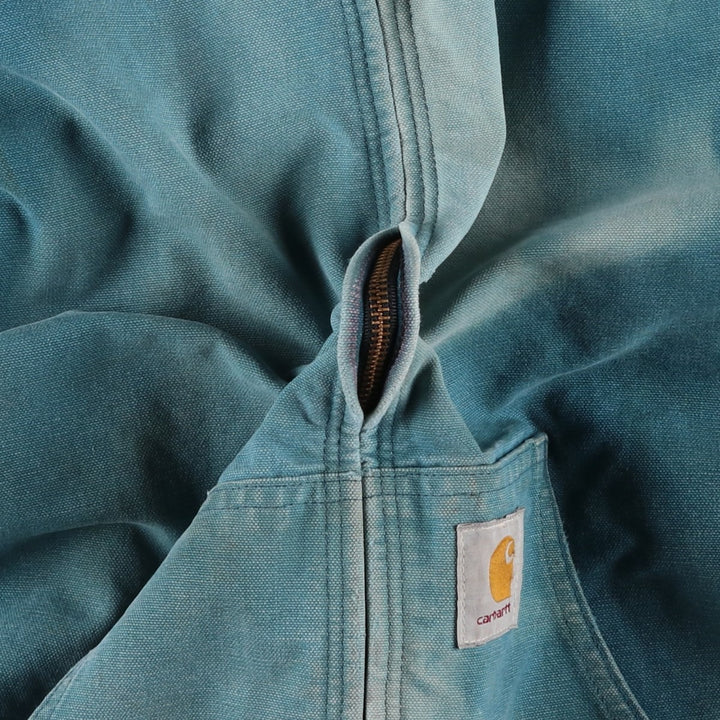 Carhartt Active Jacket Duck Full Zip Hoodie Men's XL unclear turquoise blue Vintage Second Hand