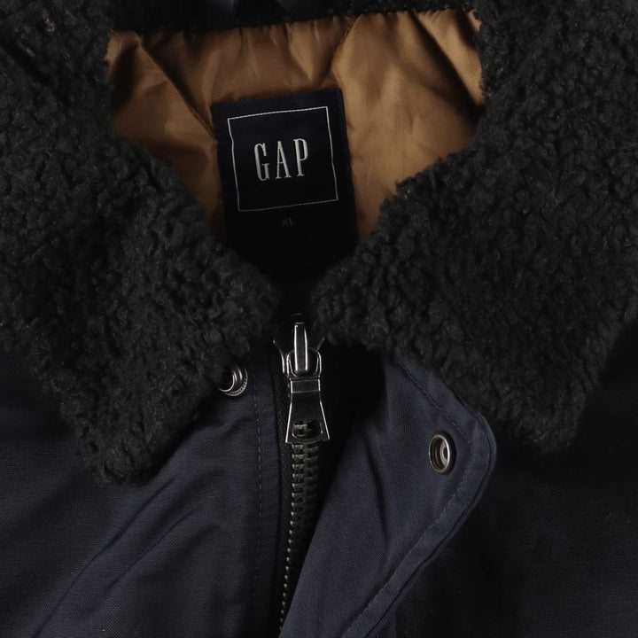 GAP Men's Padded Puffer Jacket (XL) cotton navy blue type Vintage Second Hand
