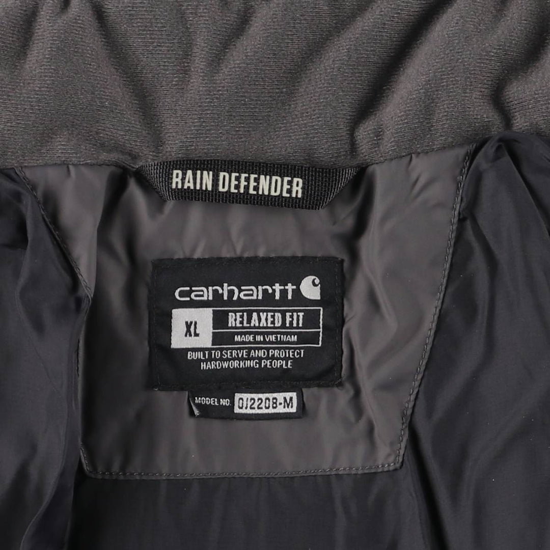 Carhartt Relaxed Fit Rain Defender Padded Puffer Jacket, Men's XL Nylon Charcoal Vintage Second Hand