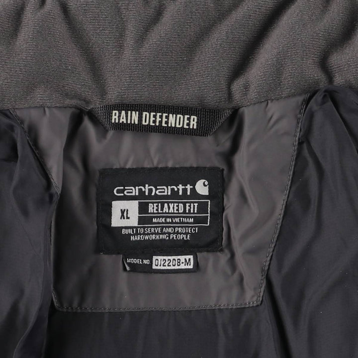 Carhartt Relaxed Fit Rain Defender Padded Puffer Jacket, Men's XL Nylon Charcoal Vintage Second Hand