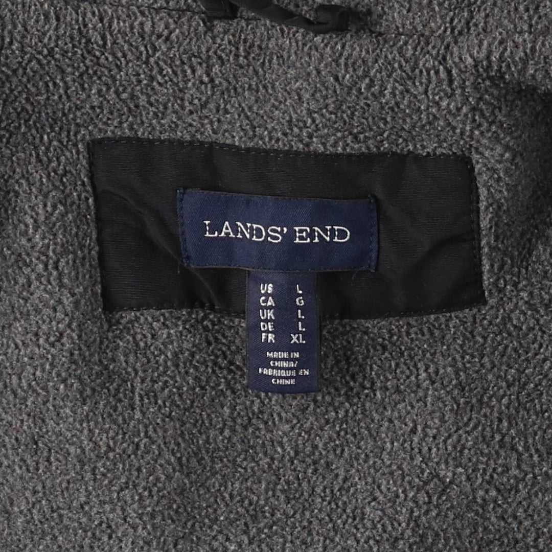 LANDS' END Men's Padded Puffer Jacket (Size L) Nylon black type Vintage Second Hand