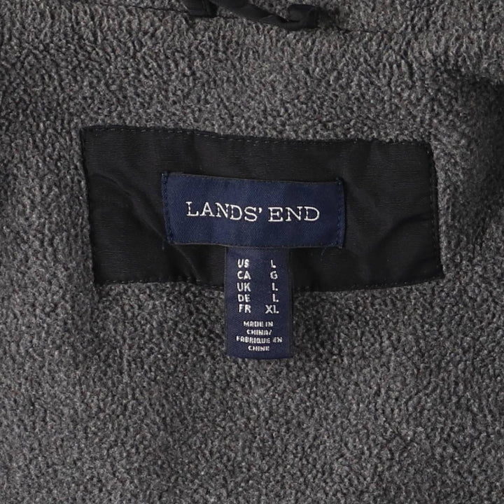 LANDS' END Men's Padded Puffer Jacket (Size L) Nylon black type Vintage Second Hand