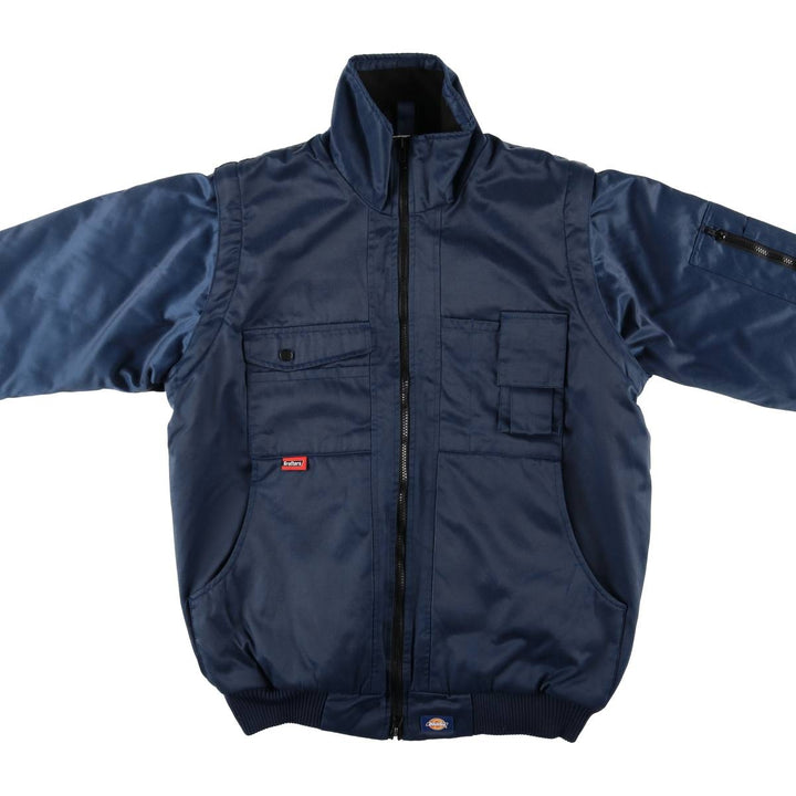 Dickies Grafters 2-Way Padded Puffer Jacket, Men's Size Medium cotton navy blue type Vintage Second Hand