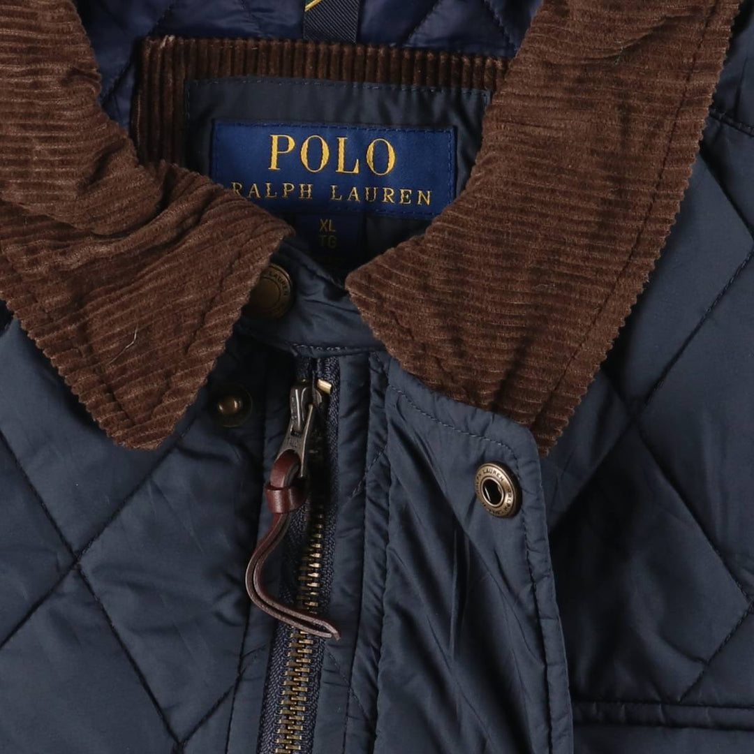 Ralph Lauren POLO RALPH LAUREN Quilted Puffer Jacket, Men's Size XL polyester navy blue type Vintage Second Hand