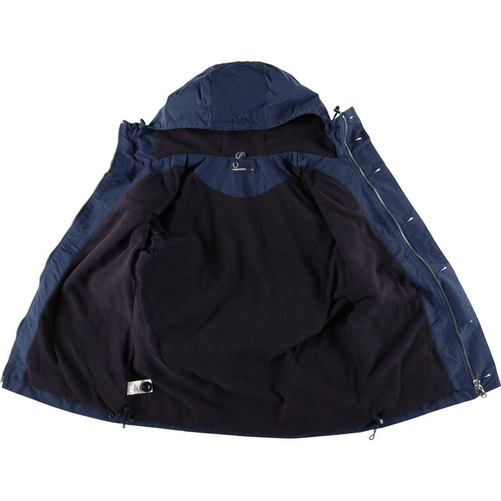 Fred Perry FRED PERRY padded hoodie puffer jacket, men's size M polyamide navy blue type Vintage Second Hand