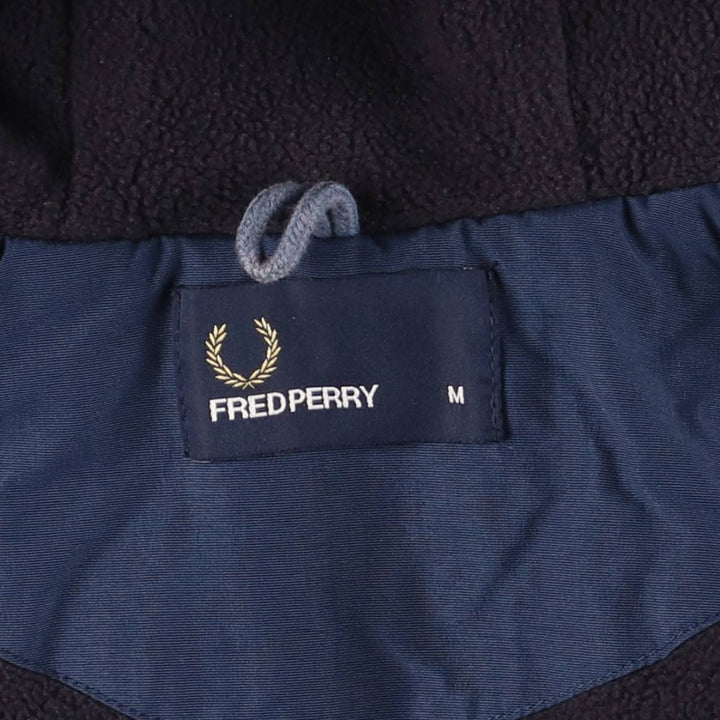 Fred Perry FRED PERRY padded hoodie puffer jacket, men's size M polyamide navy blue type Vintage Second Hand