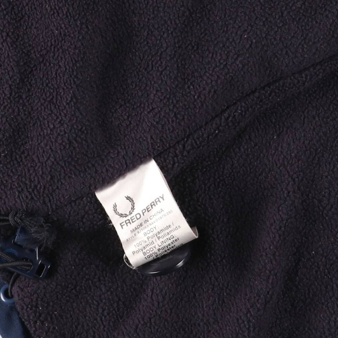 Fred Perry FRED PERRY padded hoodie puffer jacket, men's size M polyamide navy blue type Vintage Second Hand