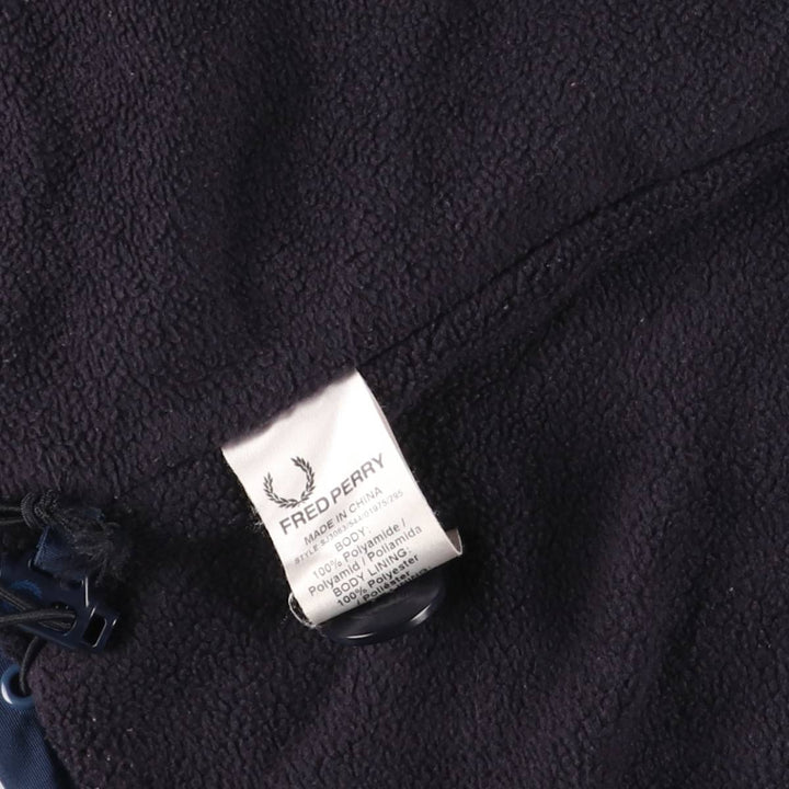 Fred Perry FRED PERRY padded hoodie puffer jacket, men's size M polyamide navy blue type Vintage Second Hand