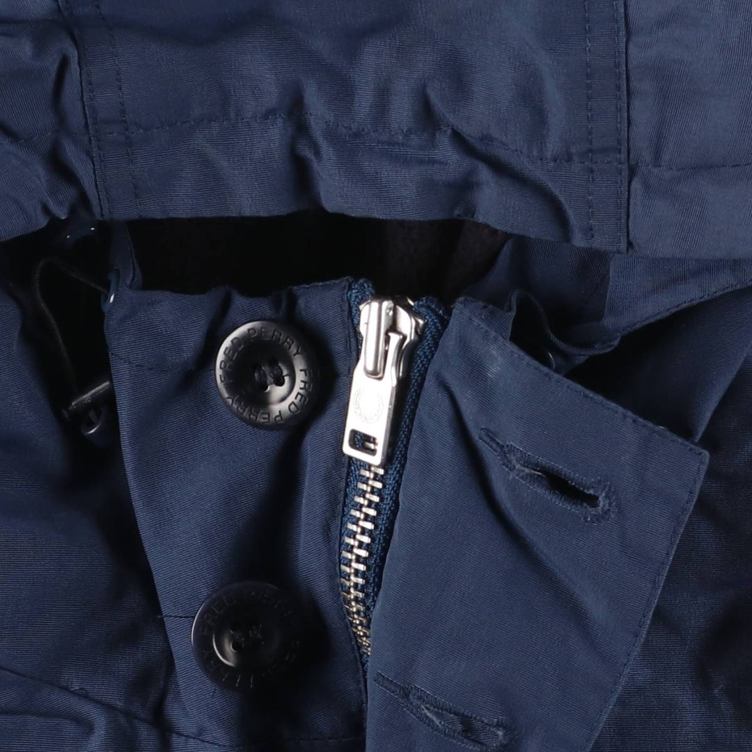Fred Perry FRED PERRY padded hoodie puffer jacket, men's size M polyamide navy blue type Vintage Second Hand