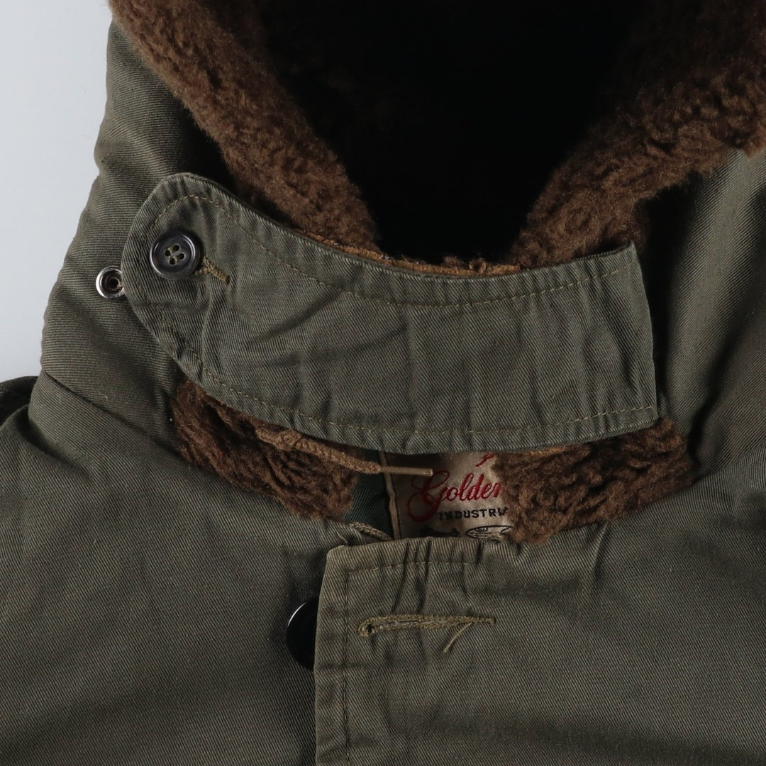 1980'S Civilian Golden Fleece Padded Military Flight Jacket, Made in USA, Men's Size L unclear Khaki type Vintage Second Hand