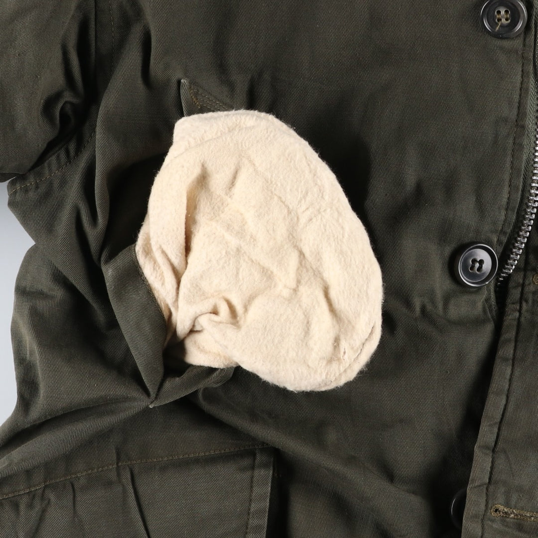 1980'S Civilian Golden Fleece Padded Military Flight Jacket, Made in USA, Men's Size L unclear Khaki type Vintage Second Hand