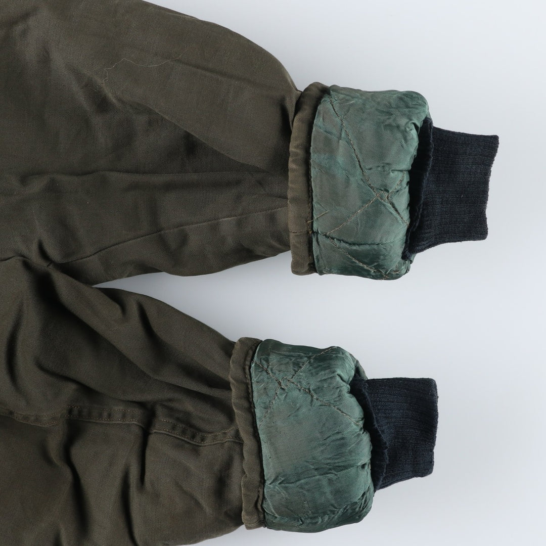 1980'S Civilian Golden Fleece Padded Military Flight Jacket, Made in USA, Men's Size L unclear Khaki type Vintage Second Hand