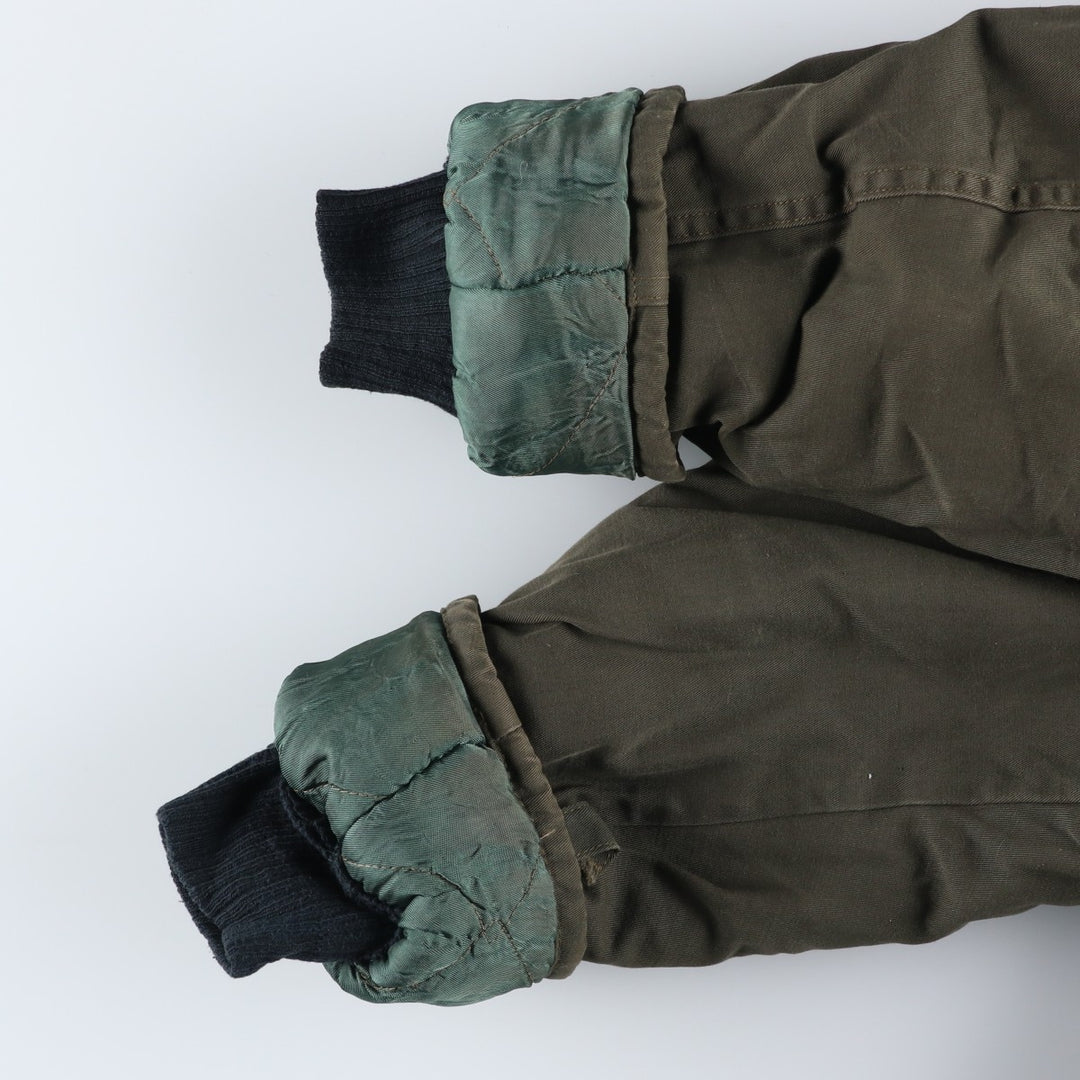 1980'S Civilian Golden Fleece Padded Military Flight Jacket, Made in USA, Men's Size L unclear Khaki type Vintage Second Hand