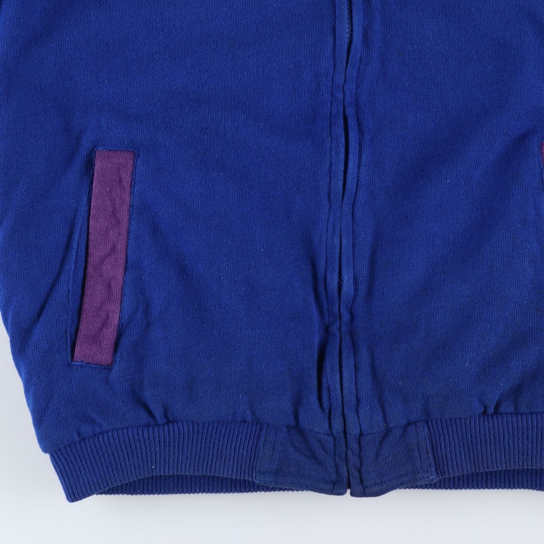 Vintage 80s-90'S Eddie Bauer two-tone full-zip sweatshirt hoodie with black tag, size M, men's cotton Navy blue Vintage Second Hand
