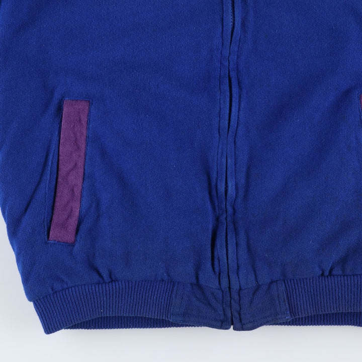 Vintage 80s-90'S Eddie Bauer two-tone full-zip sweatshirt hoodie with black tag, size M, men's cotton Navy blue Vintage Second Hand