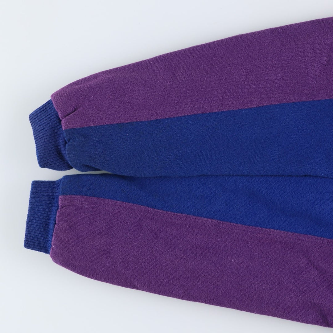 Vintage 80s-90'S Eddie Bauer two-tone full-zip sweatshirt hoodie with black tag, size M, men's cotton Navy blue Vintage Second Hand