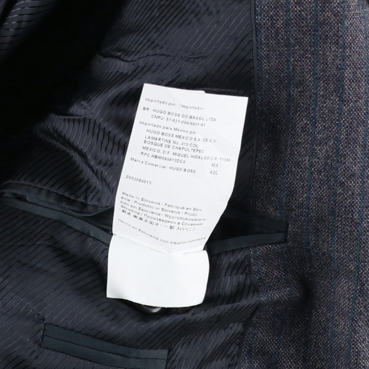Hugo Boss Striped Wool Tailored Jacket, Men's Size L wool gray type Vintage Second Hand