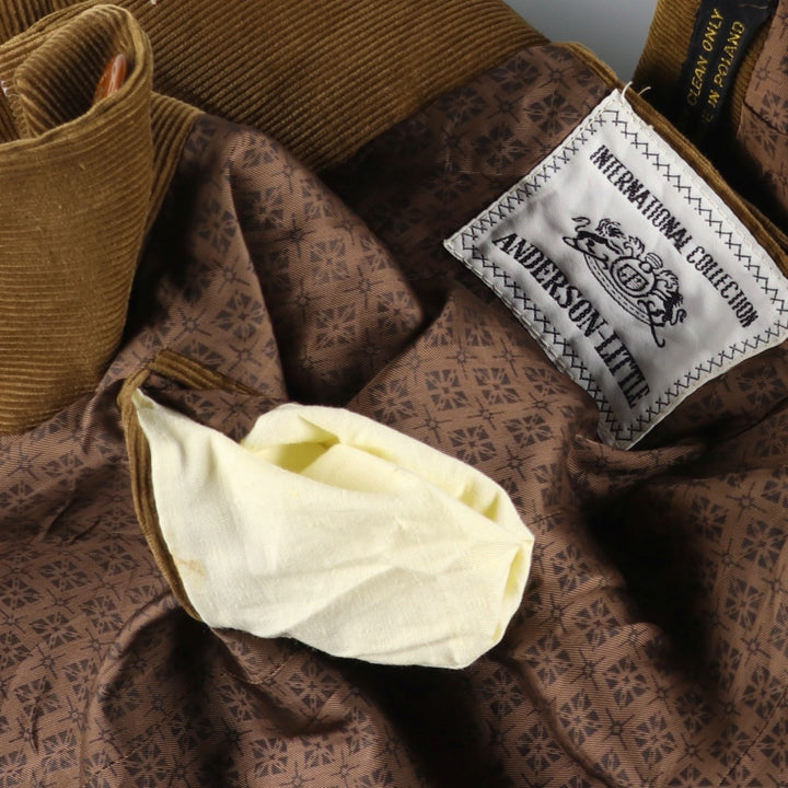 ANDERSON-LITTLE Corduroy Tailored Jacket, Men's Size Small unclear brown type Vintage Second Hand