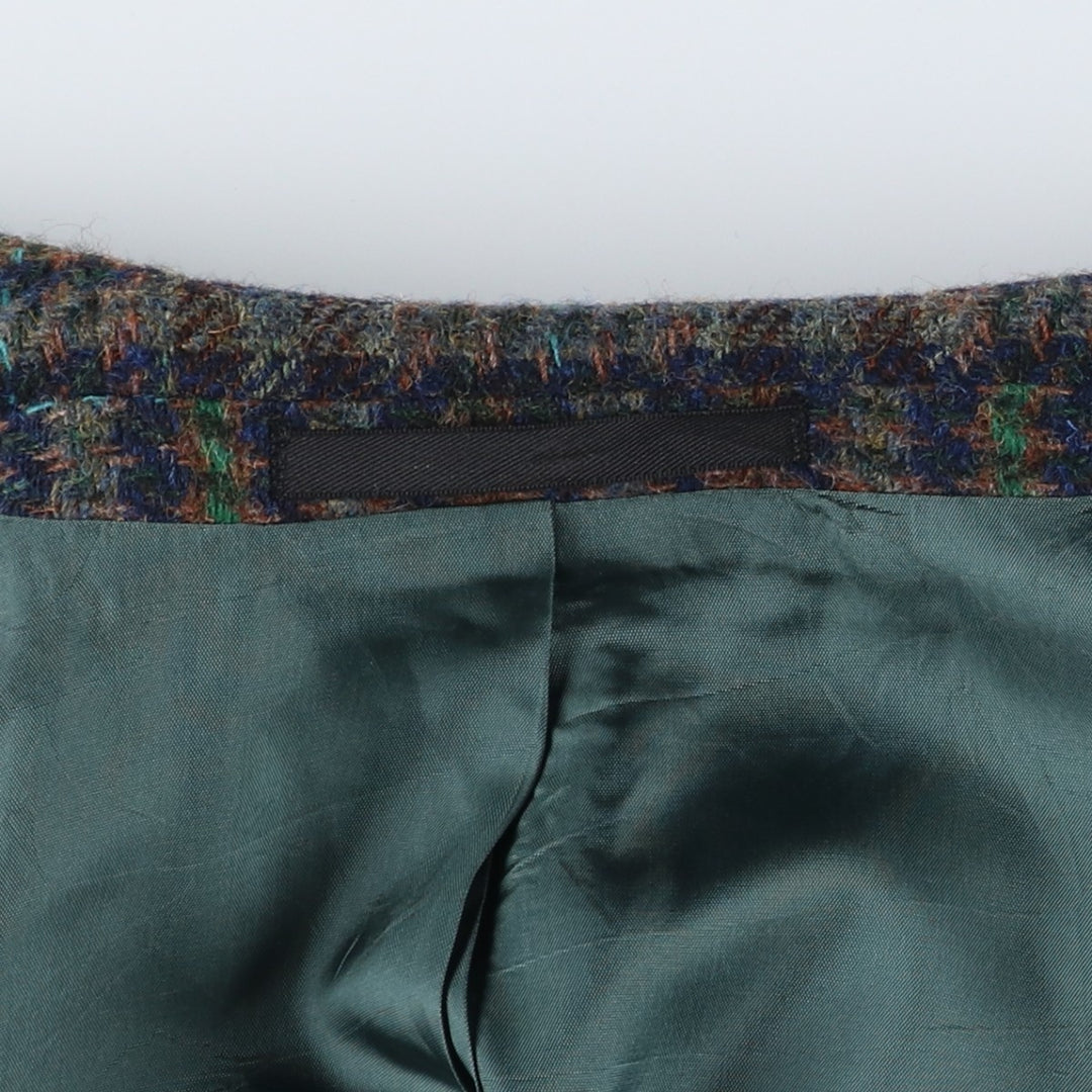 torrente Check Pattern Houndstooth Pattern Wool Tailored Jacket, Made in France, Men's Size L wool navy blue type Vintage Second Hand