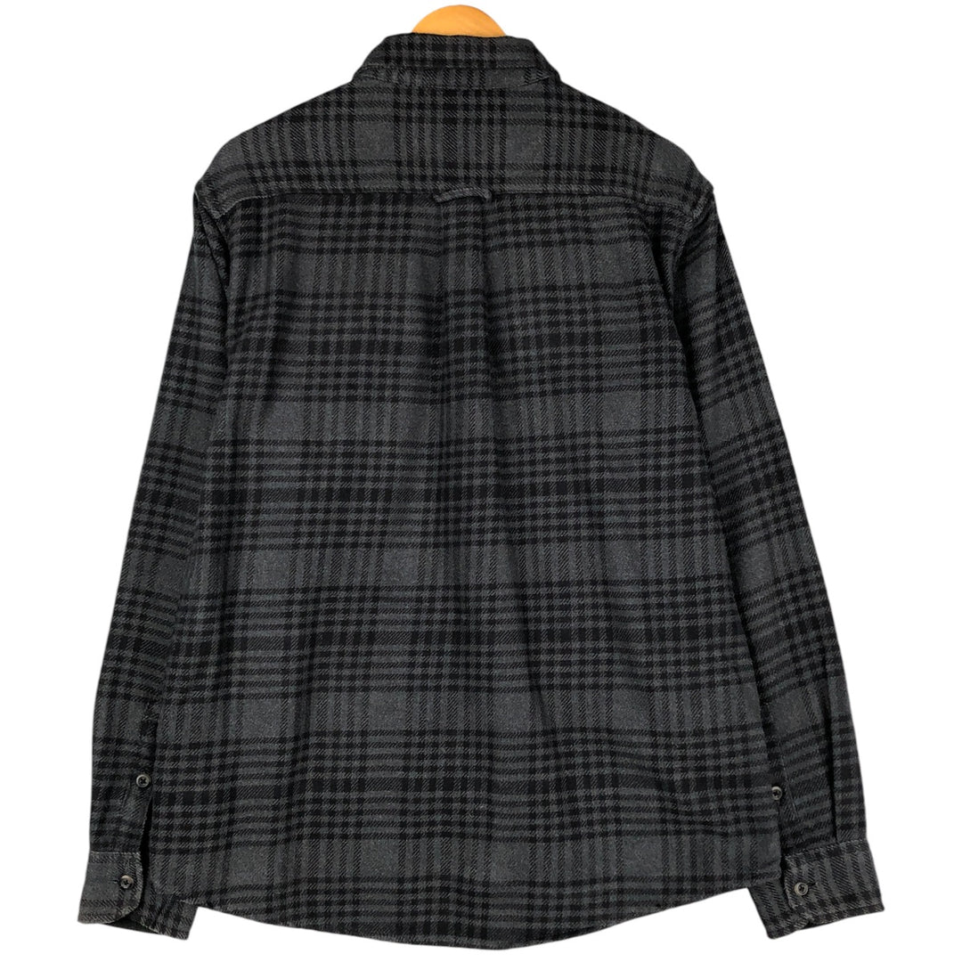 ORVIS Long Sleeve Flannel Check Shirt, Men's Size L cotton black type Vintage Second Hand