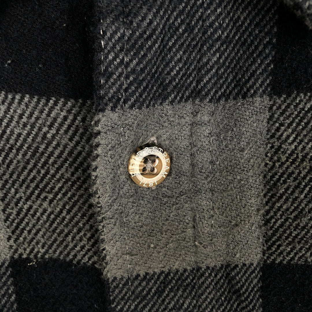 FIELD AND STREAM Buffalo Check Long Sleeve Flannel Check Shirt, Men's Size L cotton black type Vintage Second Hand