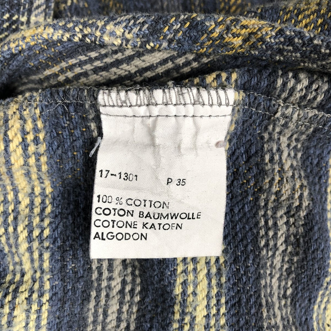 Wrangler Authentic Western Long Sleeve Heavy Flannel Check Shirt, Men's Size XL cotton blue type Vintage Second Hand