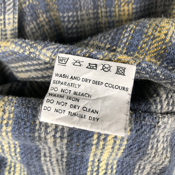 Wrangler Authentic Western Long Sleeve Heavy Flannel Check Shirt, Men's Size XL cotton blue type Vintage Second Hand