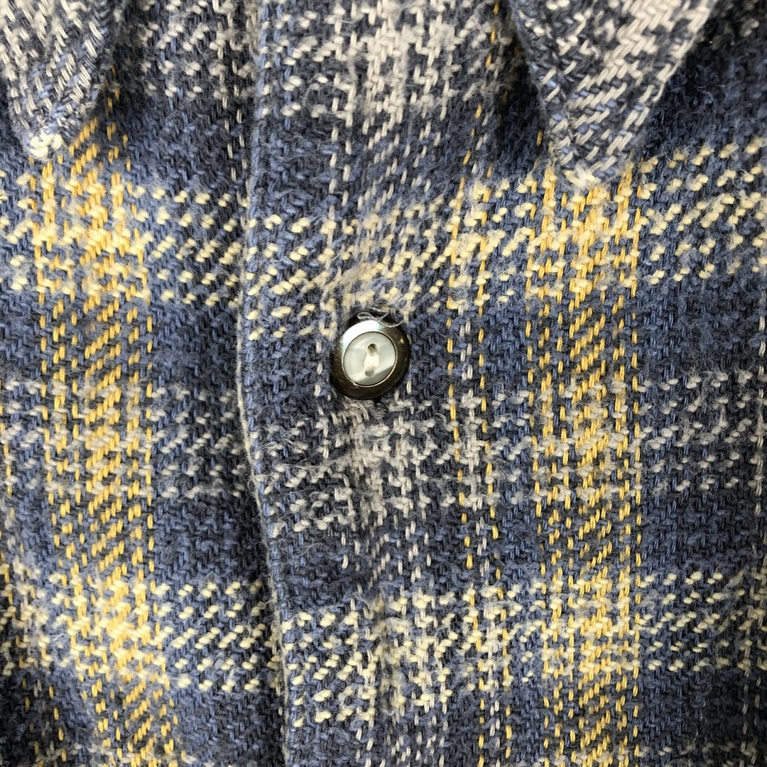 Wrangler Authentic Western Long Sleeve Heavy Flannel Check Shirt, Men's Size XL cotton blue type Vintage Second Hand