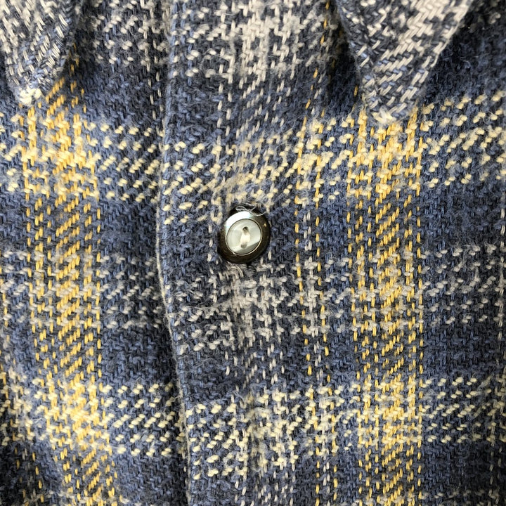 Wrangler Authentic Western Long Sleeve Heavy Flannel Check Shirt, Men's Size XL cotton blue type Vintage Second Hand