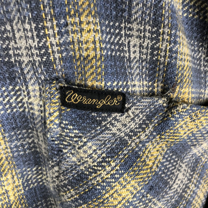 Wrangler Authentic Western Long Sleeve Heavy Flannel Check Shirt, Men's Size XL cotton blue type Vintage Second Hand