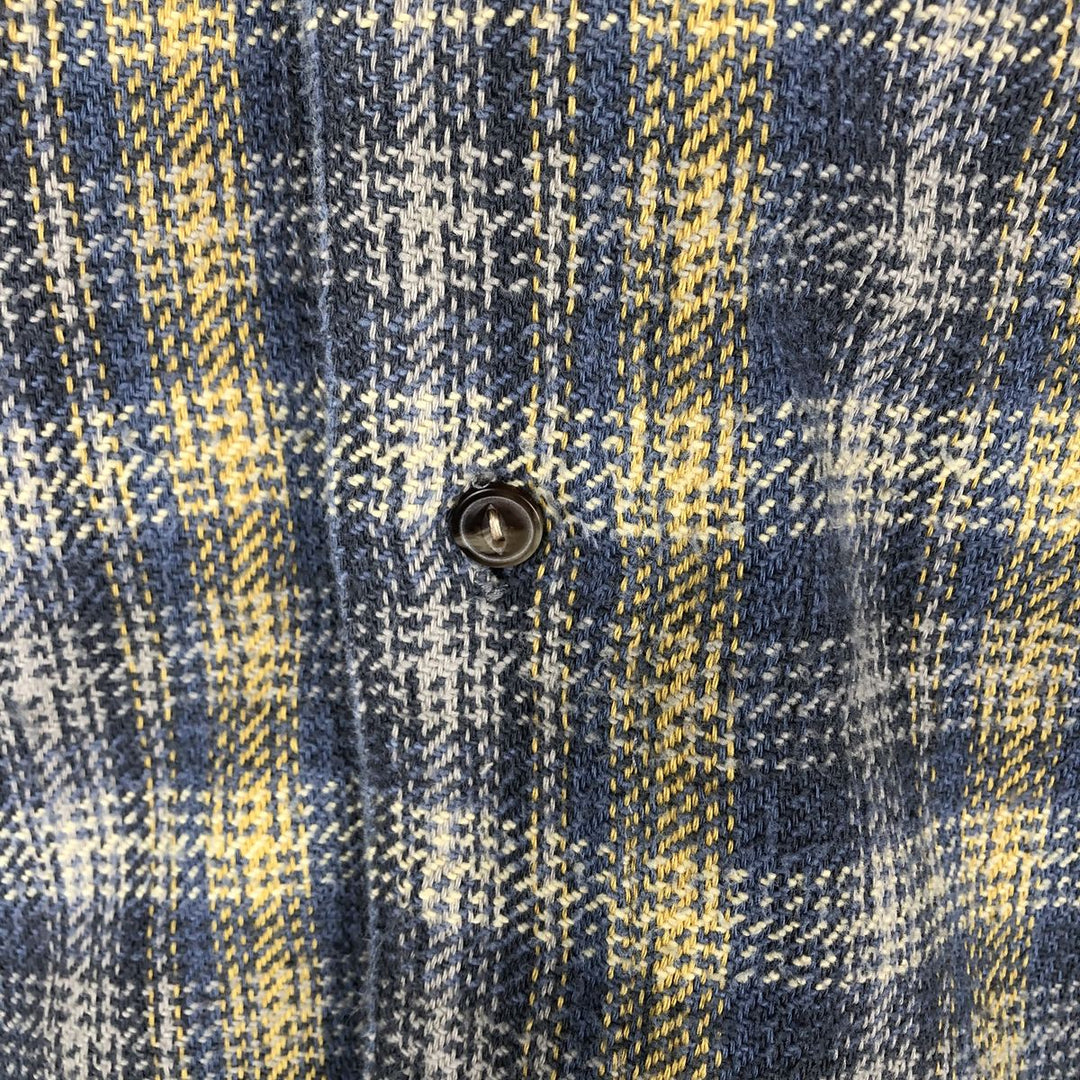 Wrangler Authentic Western Long Sleeve Heavy Flannel Check Shirt, Men's Size XL cotton blue type Vintage Second Hand