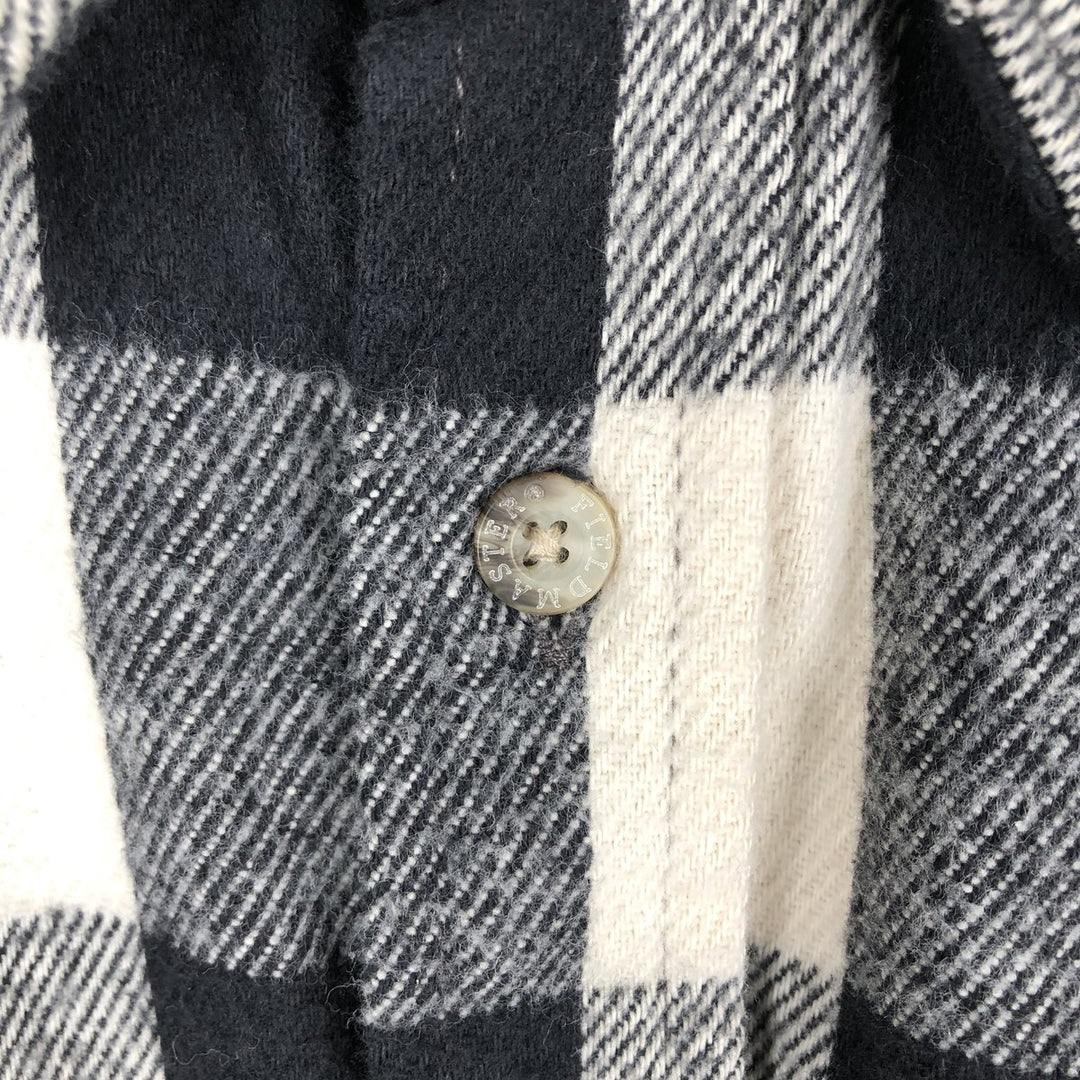 Field Master Buffalo Check Long Sleeve Heavy Flannel Check Shirt, Men's Size L cotton black type Vintage Second Hand