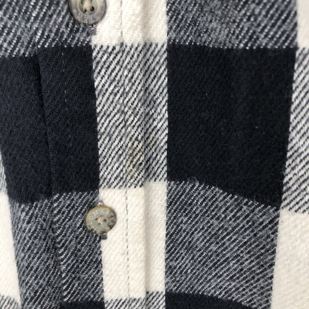 Field Master Buffalo Check Long Sleeve Heavy Flannel Check Shirt, Men's Size L cotton black type Vintage Second Hand