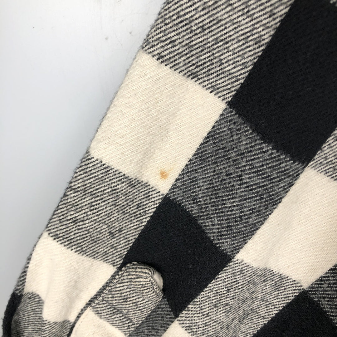 Field Master Buffalo Check Long Sleeve Heavy Flannel Check Shirt, Men's Size L cotton black type Vintage Second Hand