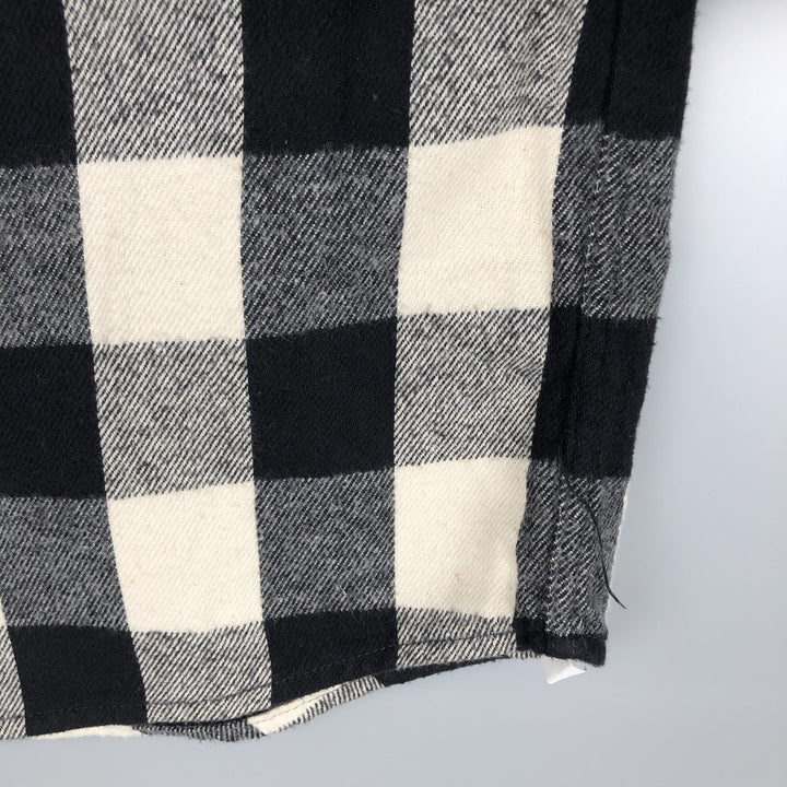 Field Master Buffalo Check Long Sleeve Heavy Flannel Check Shirt, Men's Size L cotton black type Vintage Second Hand