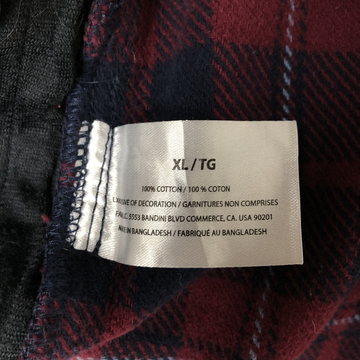 ORVIS Long Sleeve Heavy Flannel Check Shirt, Men's XL cotton wine-red Vintage Second Hand