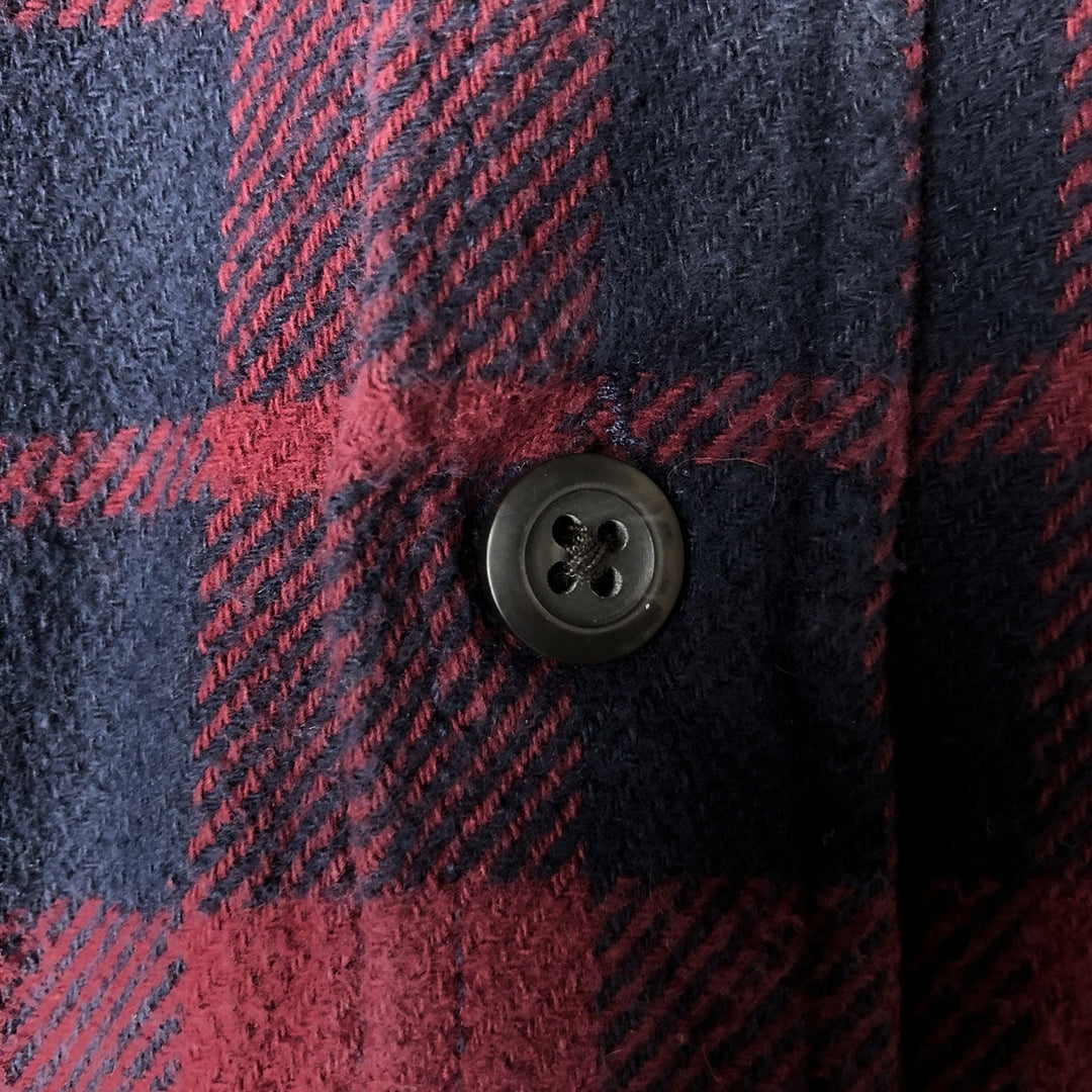 ORVIS Long Sleeve Heavy Flannel Check Shirt, Men's XL cotton wine-red Vintage Second Hand
