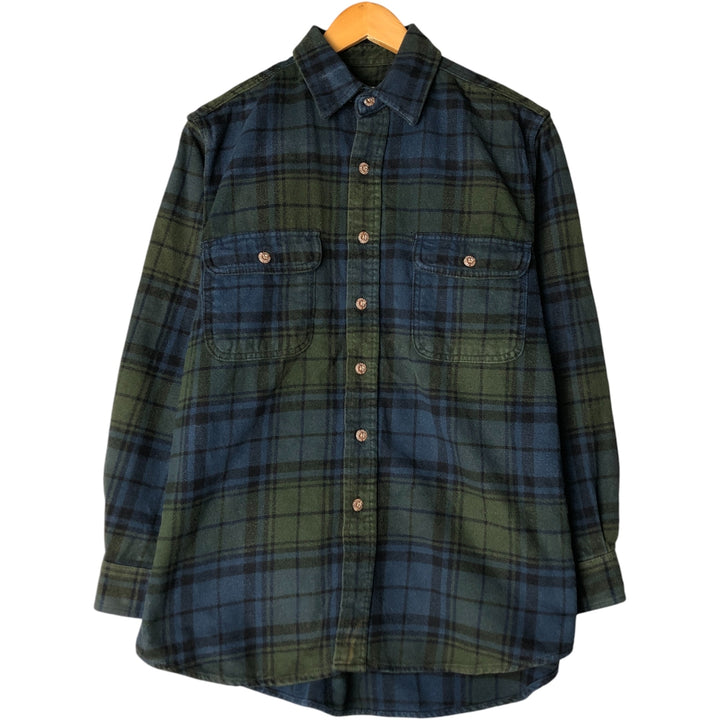 FIELD AND STREAM Long Sleeve Flannel Check Shirt, Men's Size M cotton blue type Vintage Second Hand