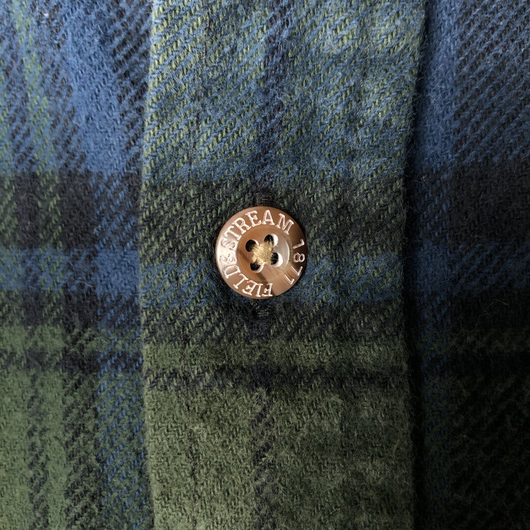 FIELD AND STREAM Long Sleeve Flannel Check Shirt, Men's Size M cotton blue type Vintage Second Hand