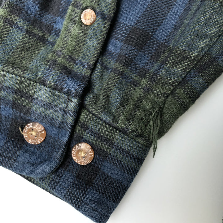 FIELD AND STREAM Long Sleeve Flannel Check Shirt, Men's Size M cotton blue type Vintage Second Hand