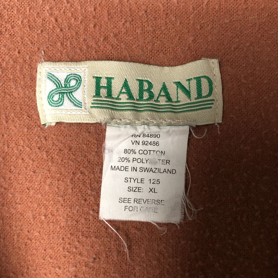 HABAND Long Sleeve Printed Flannel Check Shirt, Men's Size XL cotton Green type dark green Vintage Second Hand