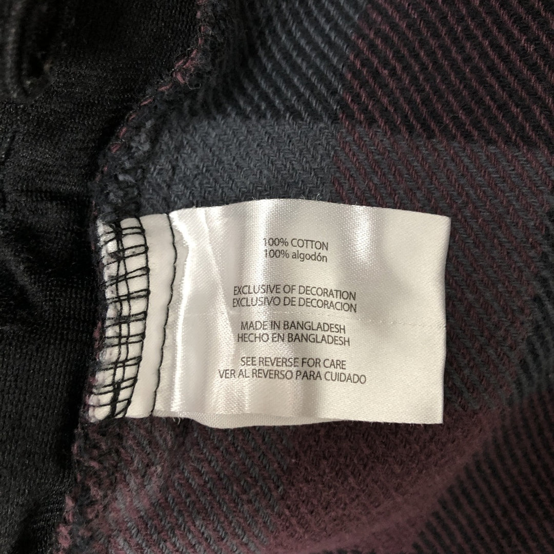 ORVIS Long Sleeve Heavy Flannel Check Shirt, Men's Size M cotton wine-red Vintage Second Hand