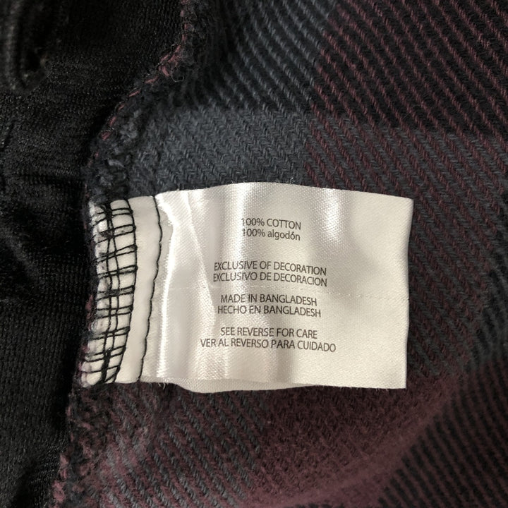 ORVIS Long Sleeve Heavy Flannel Check Shirt, Men's Size M cotton wine-red Vintage Second Hand