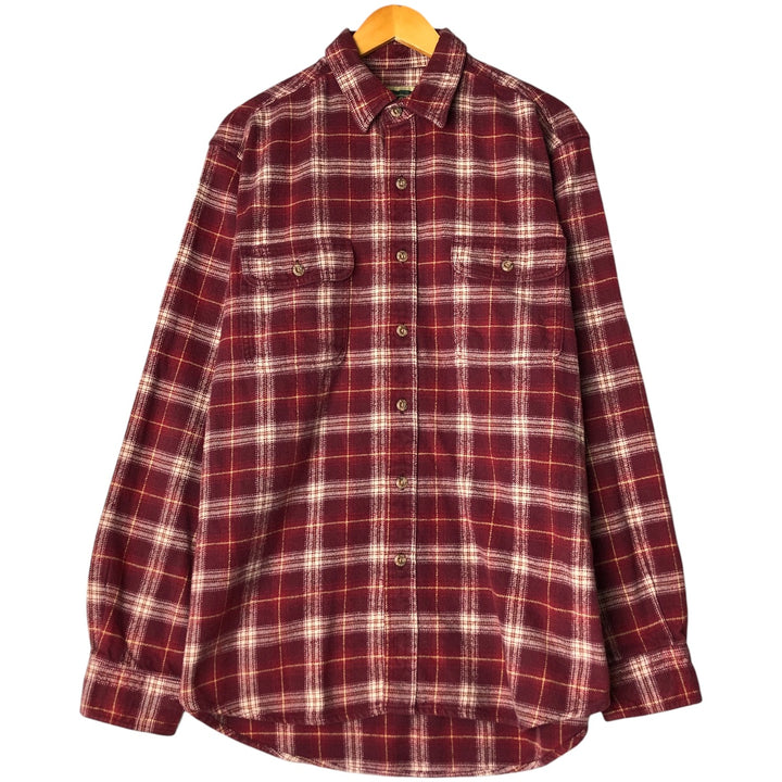 FIELD AND STREAM Long Sleeve Flannel Check Shirt, Men's Size L unclear red type Vintage Second Hand