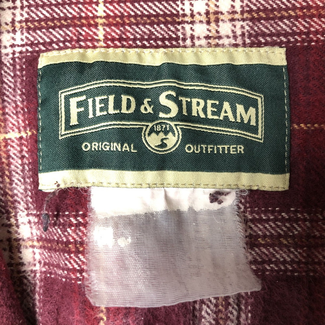 FIELD AND STREAM Long Sleeve Flannel Check Shirt, Men's Size L unclear red type Vintage Second Hand