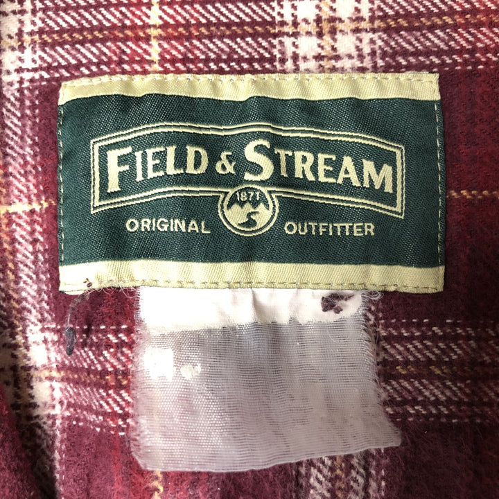 FIELD AND STREAM Long Sleeve Flannel Check Shirt, Men's Size L unclear red type Vintage Second Hand